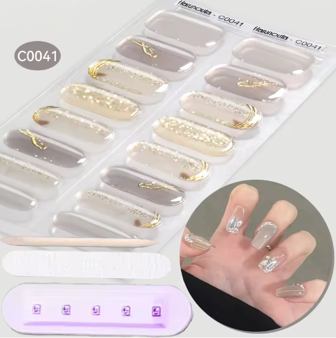 Pack stickers ongles en gel UV - Bandes Adhésives Gel UV Semi permanent